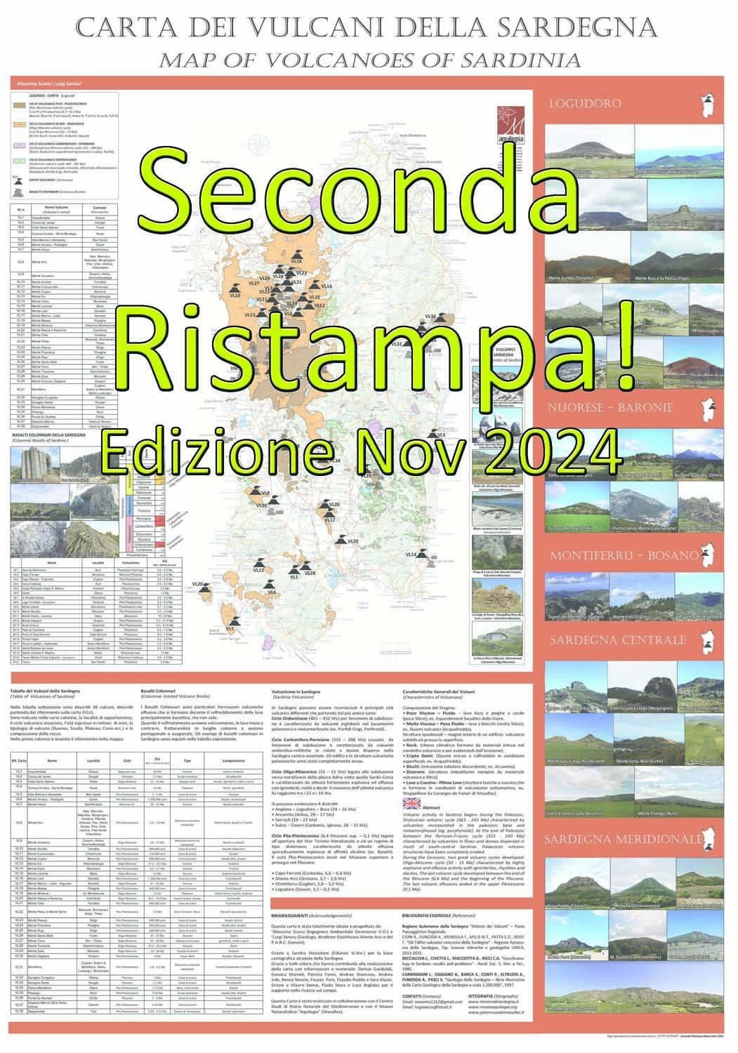 Carta dei Vulcani della Sardegna